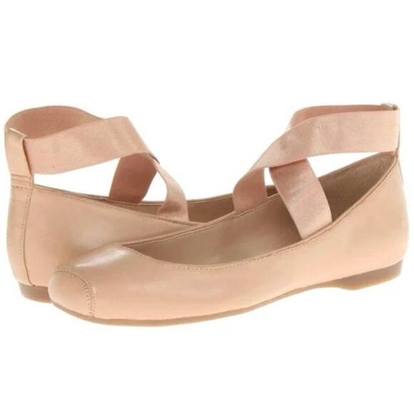 Jessica Simpson Mandalaye Elastic Criss-Cross Ankle Strap Ballet Flats 8 NEW - Picture 1 of 7